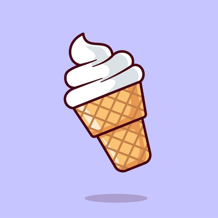Vettore gratuito icona di cartone animato galleggiante di gelato illustrazione di icona di cibo dolce vettore piatto isolato