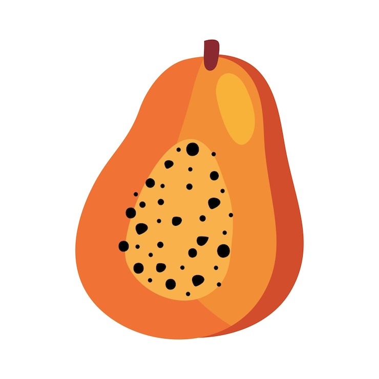 Vettore gratuito icona di frutta fresca di papaya