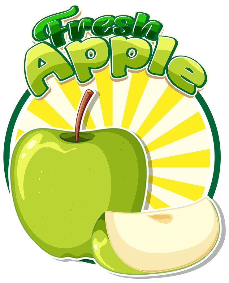 Vettore gratuito icona di frutta mela verde