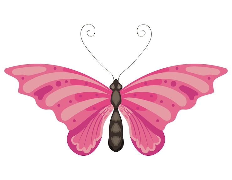 Vettore gratuito icona di insetto farfalla fucsia bellezza