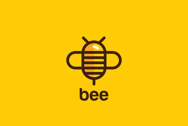 Icona di stile lineare logo ape.