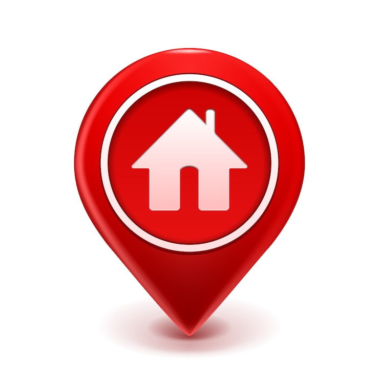Vettore gratuito icona home pin deal. isolato su bianco