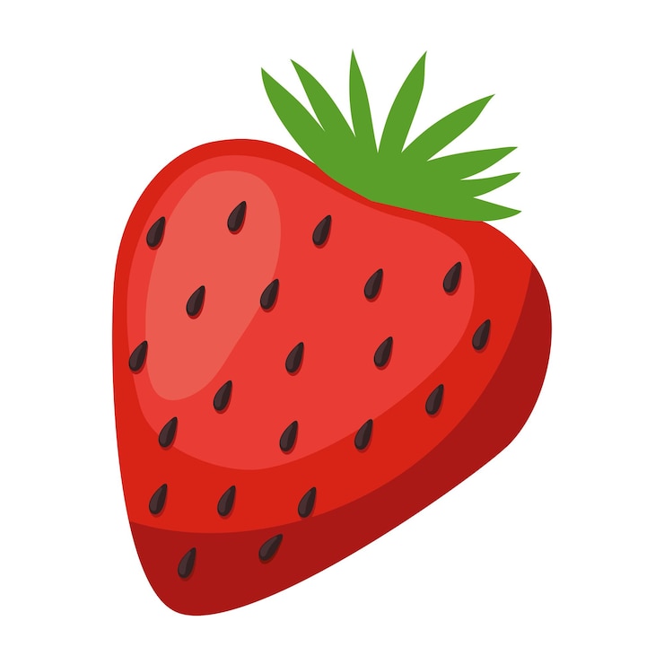 Vettore gratuito icona isolata di frutto di fragola su sfondo bianco