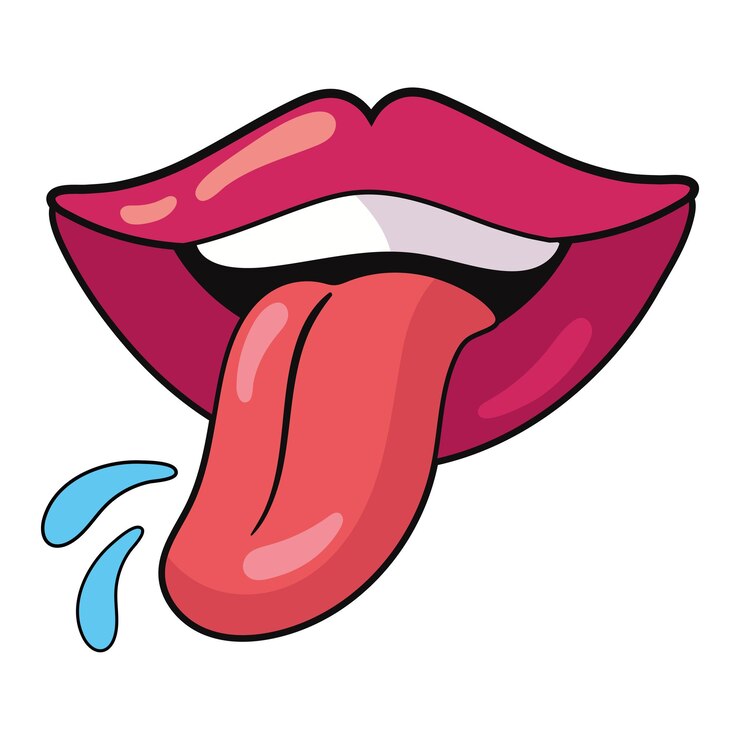 Vettore gratuito icona sexy della bocca pop art