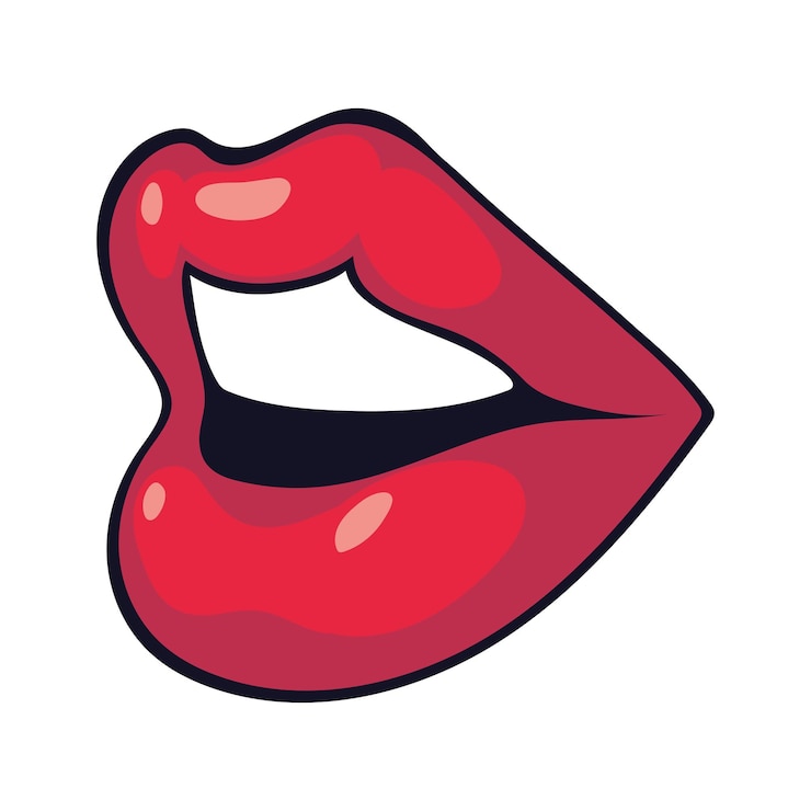 Vettore gratuito icona sexy di bocca pop art isolata