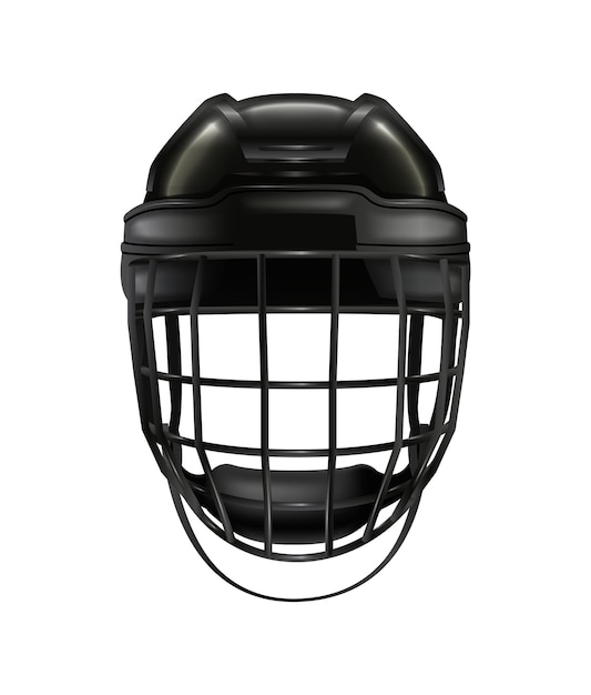 icona vettore realistico. Casco da hockey. Elemento di design sportivo.