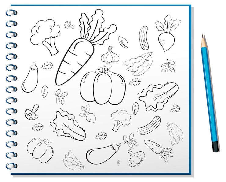 Vettore gratuito icone di doodle disegnate a mano sul taccuino