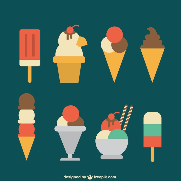 Vettore gratuito icone gelato