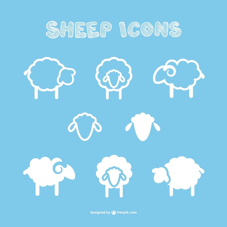 Vettore gratuito icone sheep