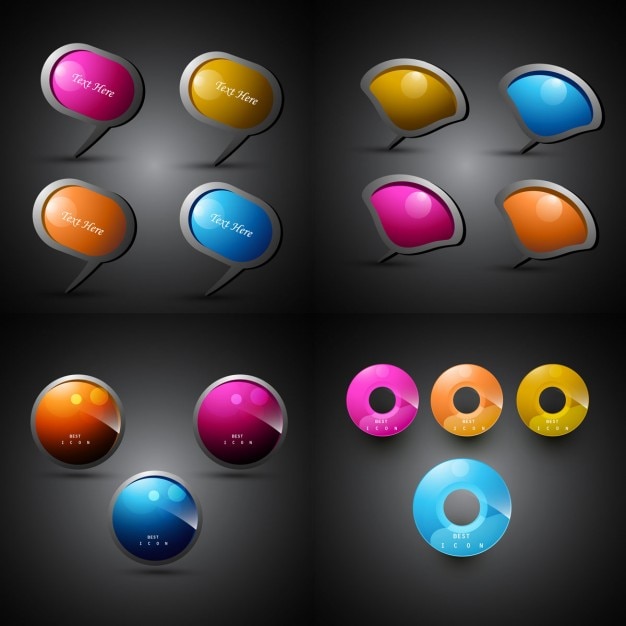Vettore gratuito icone web colorate