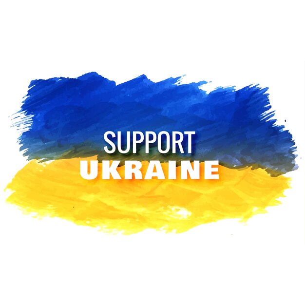 Il bellissimo tema della bandiera del paese supporta l'ucraina con un design a pennellata