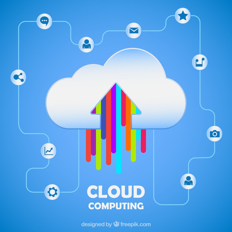 Vettore gratuito il cloud computing