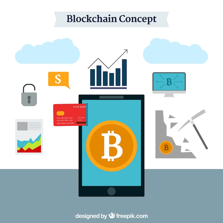 Vettore gratuito il concetto di blockchain