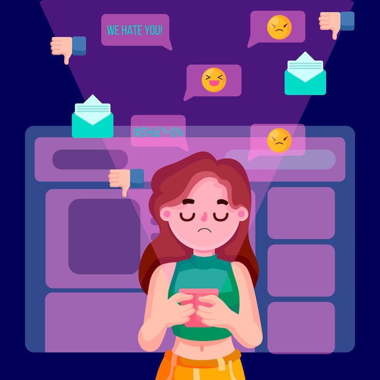 Vettore gratuito il concetto di cyberbullismo