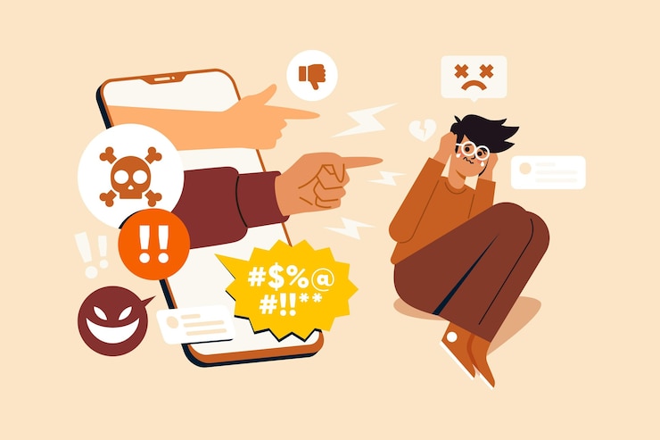 Vettore gratuito il concetto di cyberbullismo