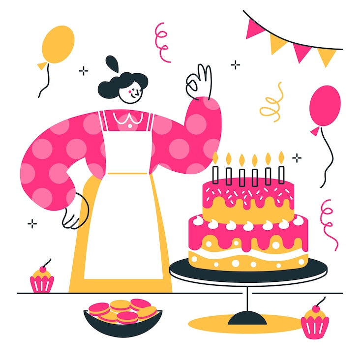 Vettore gratuito il concetto di illustrazione della torta di compleanno