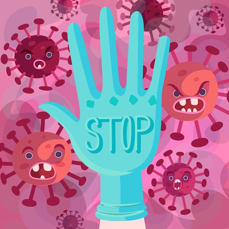 Vettore gratuito il concetto di stop coronavirus