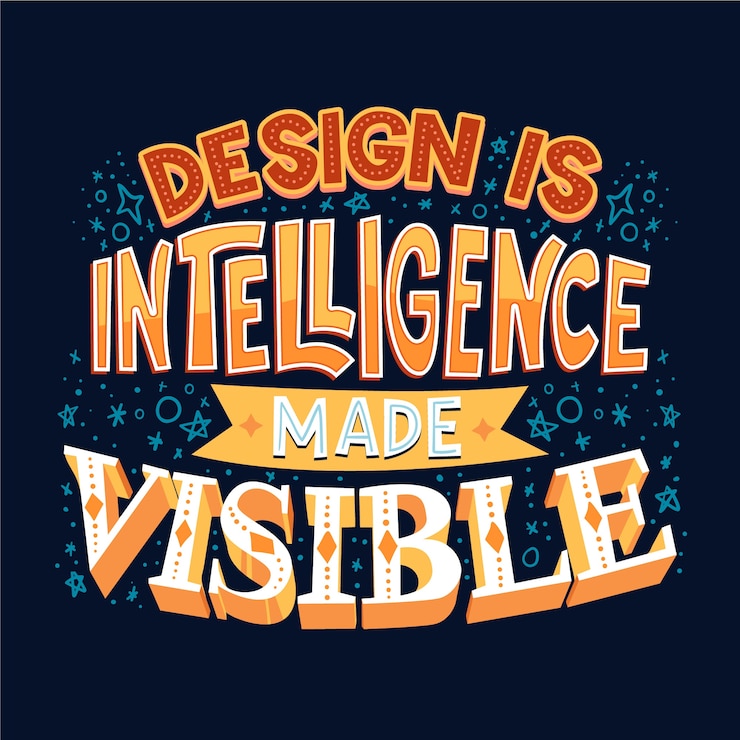 Vettore gratuito il design è il famoso lettering dell'intelligence