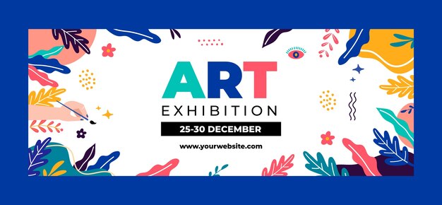 Il design piatto lascia la copertina di facebook della mostra d'arte