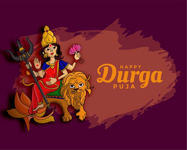 Il festival di Durga pooja navratri desidera il design della carta