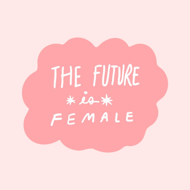 Il futuro è vettore di fumetto rosa collage adesivo femminile