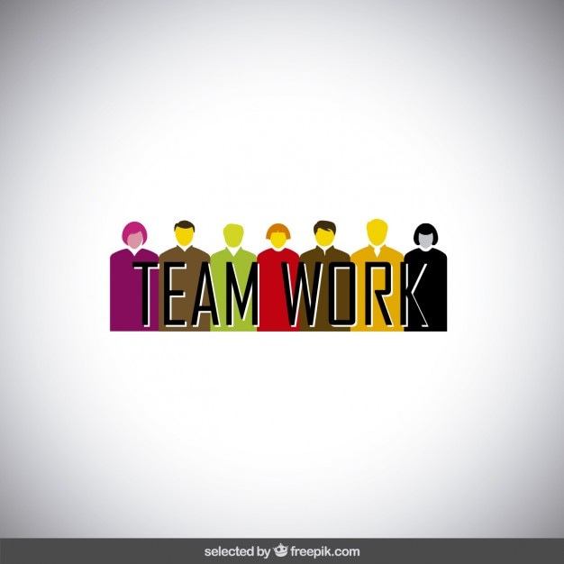 Vettore gratuito il lavoro di squadra banner con avatar