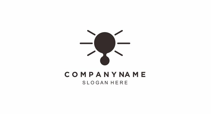 Vettore gratuito il logo di una lampadina con una luce sopra