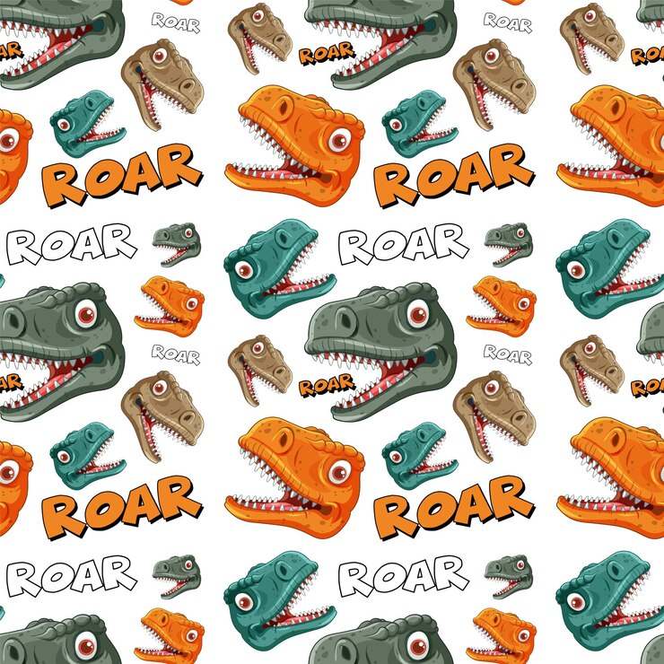 Vettore gratuito il modello colorato delle teste dei dinosauri