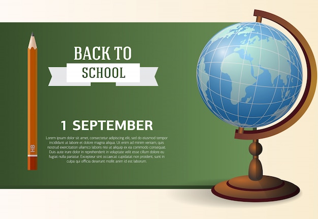 Il primo di settembre, torna al design del manifesto scolastico con la lavagna