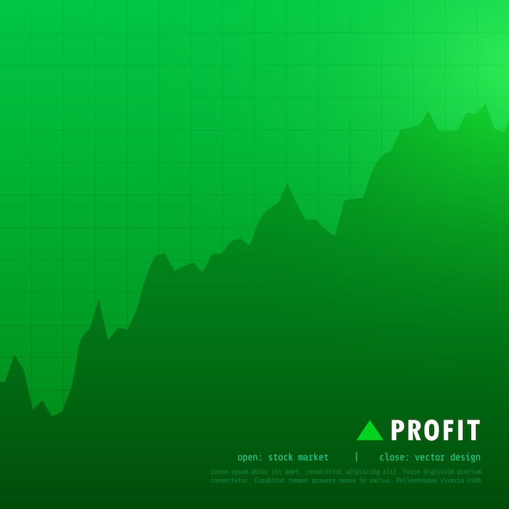 Vettore gratuito il reddito verde del mercato azionario di trading background