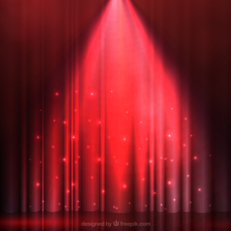 Vettore gratuito illuminato sipario rosso
