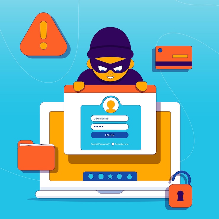 Vettore gratuito illustrato rubare il concetto di dati