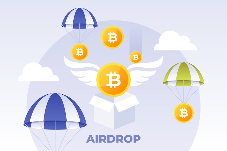Vettore gratuito illustrazione a gradiente di airdrop