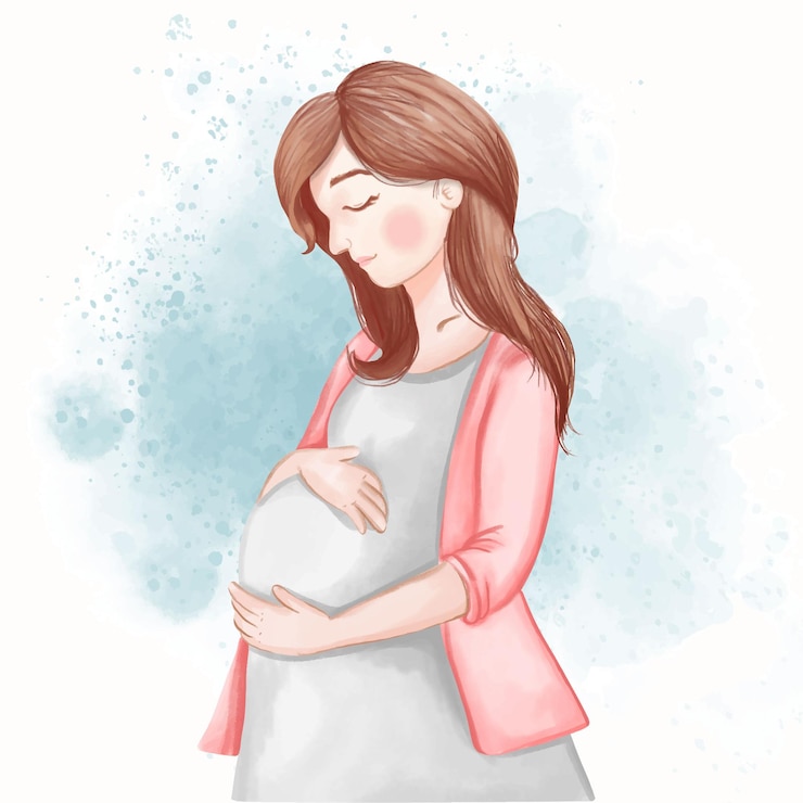 Vettore gratuito illustrazione ad acquerello di donne in gravidanza per la felice giornata delle madri