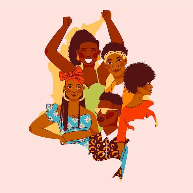 Illustrazione afrocolombiana piatta