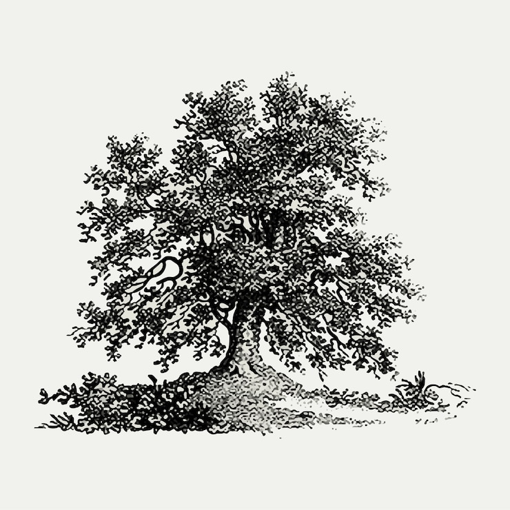 Vettore gratuito illustrazione albero d'epoca