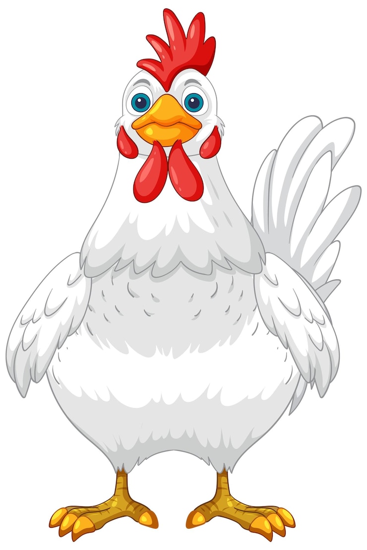 Vettore gratuito illustrazione allegra del pollo dei cartoni animati