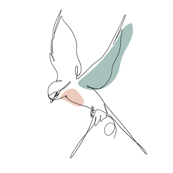 Vettore gratuito illustrazione animale d'arte a una linea disegnata a mano
