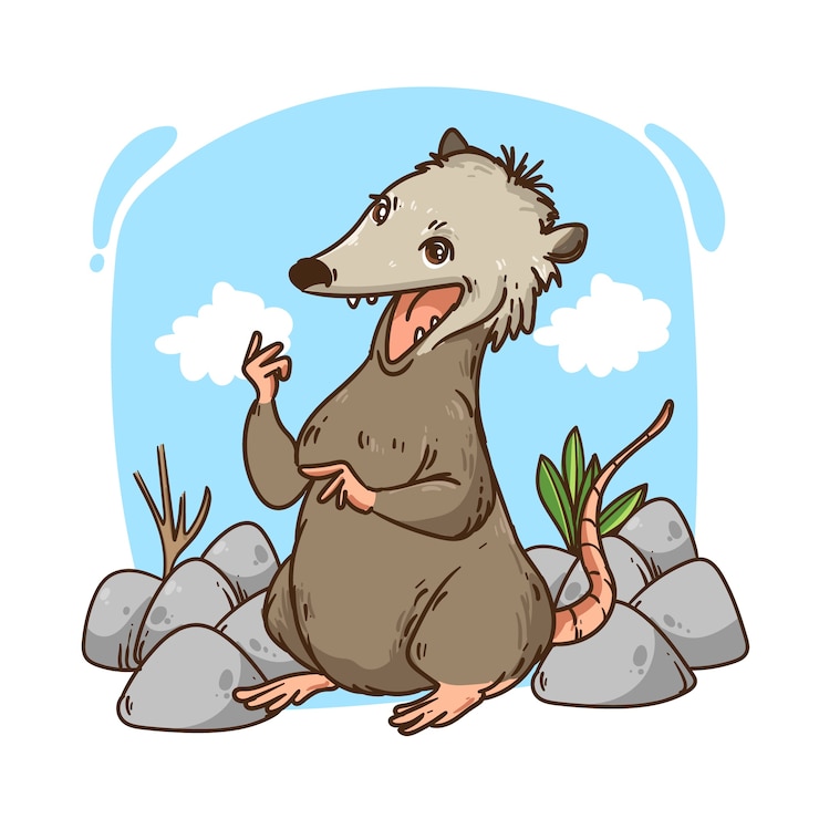Vettore gratuito illustrazione animale del fumetto disegnato a mano