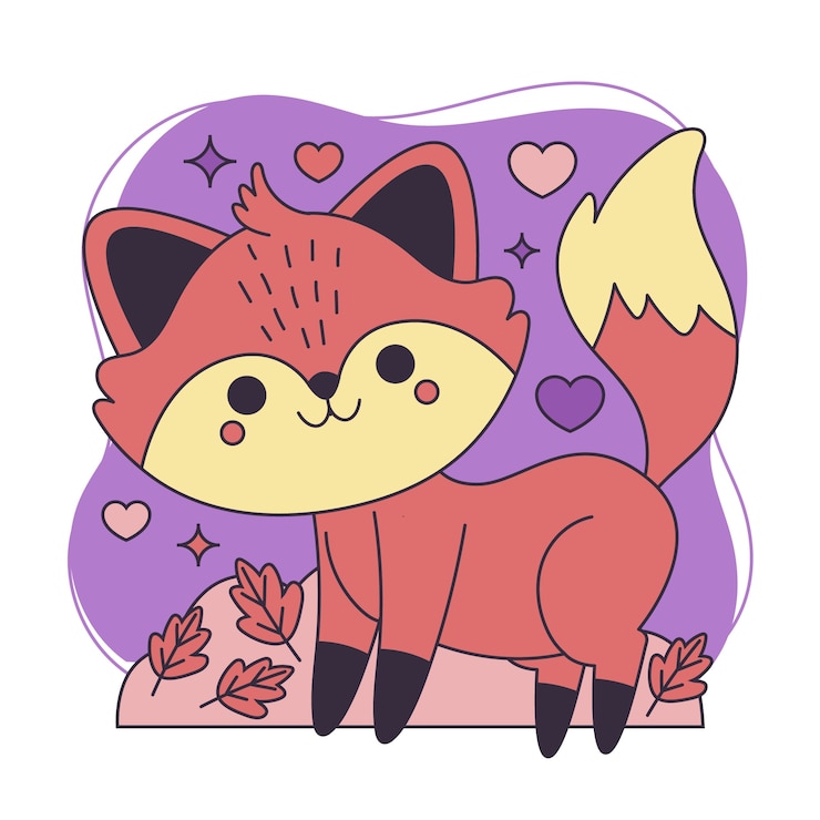 Vettore gratuito illustrazione animale kawaii disegnata a mano