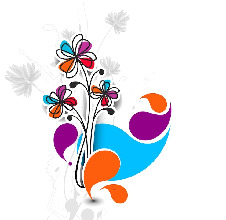 Vettore gratuito illustrazione astratta del fondo del fiore di primavera.