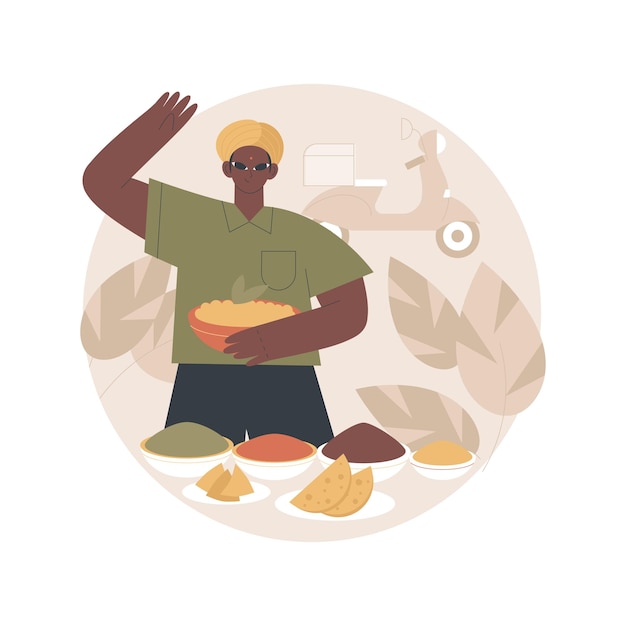 Illustrazione astratta di cucina indiana