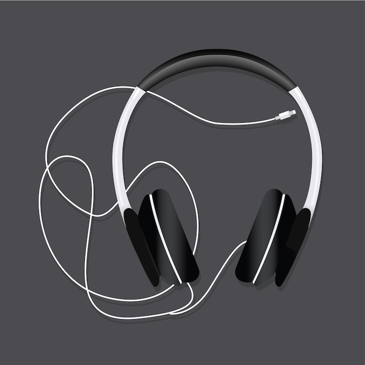 Vettore gratuito illustrazione audio di intrattenimento per cuffie