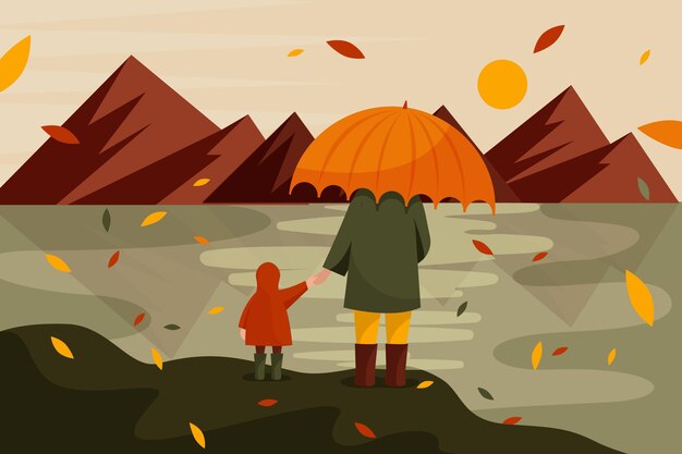Illustrazione autunnale disegnata a mano