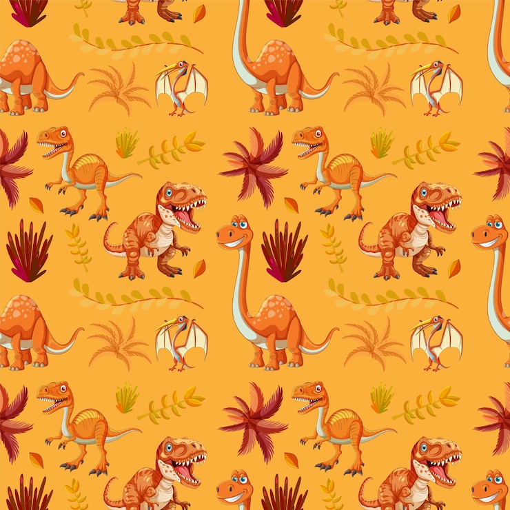 Vettore gratuito illustrazione colorata del modello del dinosauro