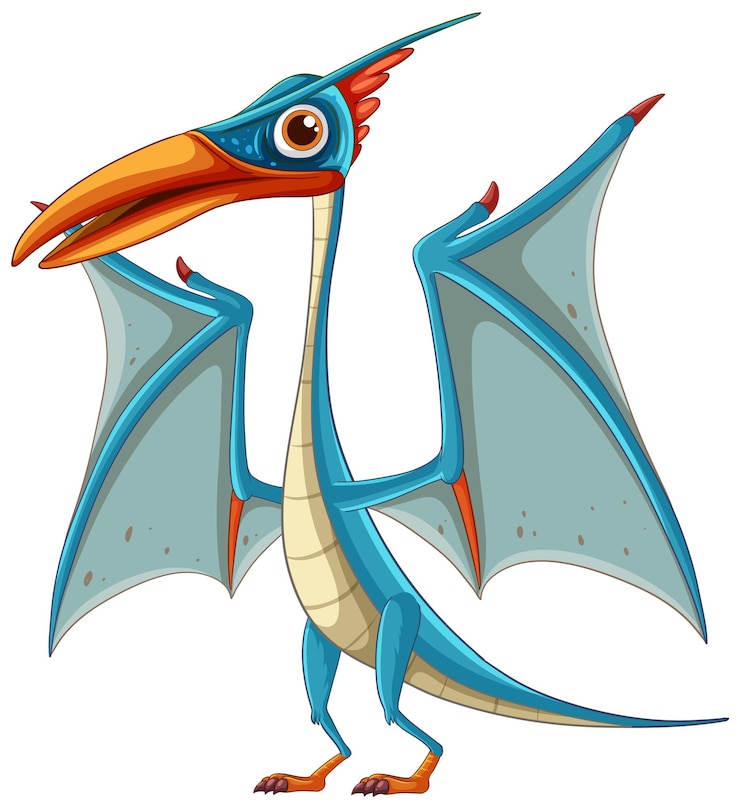 Vettore gratuito illustrazione colorata di un pterosauro