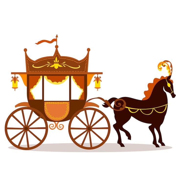 Vettore gratuito illustrazione con carrozza da favola