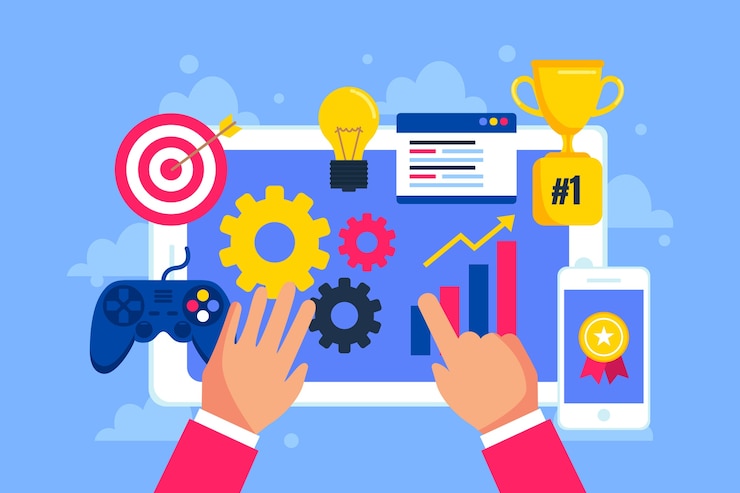 Vettore gratuito illustrazione creativa astratta di gamification