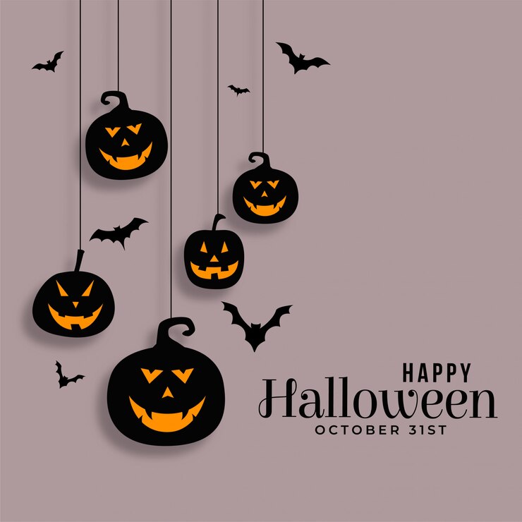 Vettore gratuito illustrazione d'attaccatura felice delle zucche e dei pipistrelli di halloween