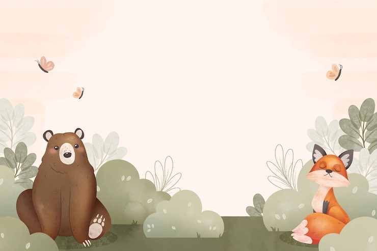 Vettore gratuito illustrazione degli animali della foresta dell'acquerello